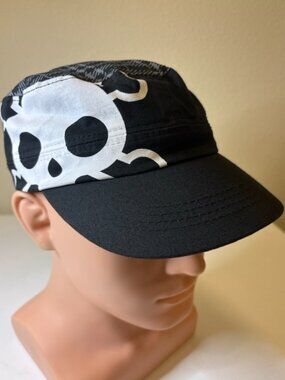 ZANheadgear Unisex Black Skull Pattern Cap Hat